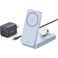 UGREEN MagFlow Qi2.2 25W 3-in-1 Cube Wireless Charging Station, Foldable Wireless Charger Stand Compatible with iPhone 17 Pro
