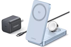 UGREEN MagFlow Qi2.2 25W 3-in-1 Cube Wireless Charging Station, Foldable Wireless Charger Stand Compatible with iPhone 17 Pro