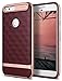 Google Pixel Case, Caseology [Parallax Series] Slim Dual Layer Protective Textured Geometric Cover Corner Cushion Design for Google Pixel (2016) - Burgundy