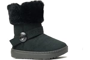 REDVOLUTION Kids Boots Toddler Girls Cute PomPom ||Butterfly Bow Faux Fur Boot