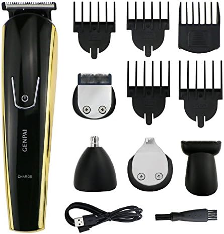 ONME Beard Trimmer Multifunctional Professional Rechargeable Electric Grooming Kit For Men with 4 attachment ,Battery-Operated Hair Shaver Nose Ear Beard Clipper and Mustache Trimmers Shaver (black)