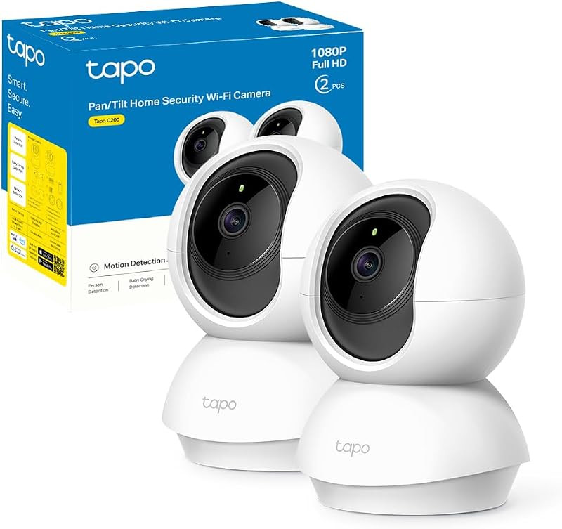 C200P2 FHD Telecamera WiFi Interno Videocamera Sorveglianza, 2pz