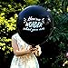 Gender Reveal Kit with Giant 36 Inch Black Balloons - 'How We WONDER What You Are' Message with Blue and Pink Confetti - by Dilla Co. (How I Wonder) Decoration for Boy or Girl Baby Announcement Shower