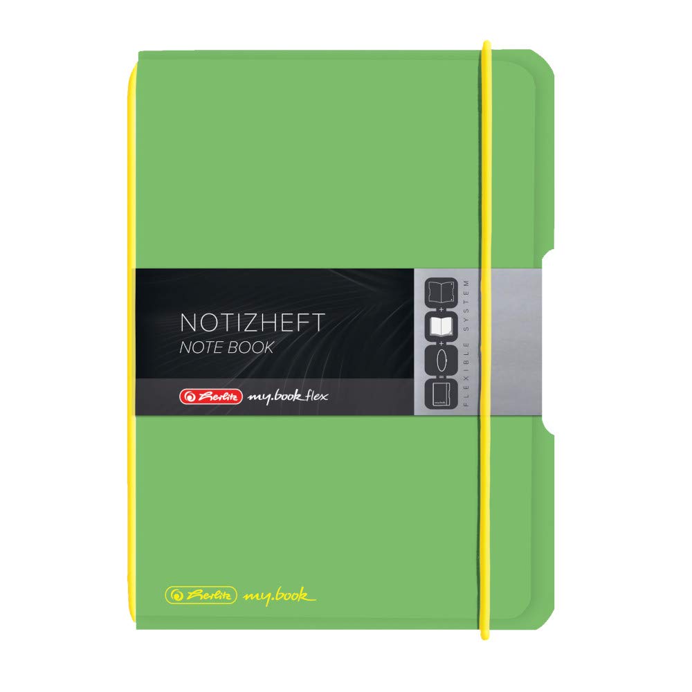 Herlitz 11361581 Notebook Flex A6 40 Sheets Squared Light Green Pack of 5
