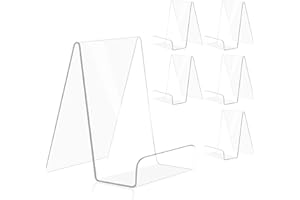 trophable 6 Pack Acrylic Book Stand Clear Book Display Easel Holder for Displaying Tablets Newspaper Magazines Notebooks Text