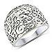 Sterling Silver Wide Spiral Filigree Ring - Size 7