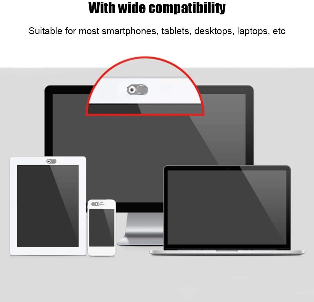 Kafuty Webcam Cover 3pcs Ultra Thin Metal Lens Cap Protective Cover Protection Privacy Security Suitable for Smartphones Tablets Desktops Laptops (Silver) - Image 4