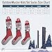 OutdoorMaster Kids Ski Socks - Merino Wool Blend, OTC Design w/Non-Slip Cuff