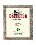 BarnwoodUSA Rustic 11 by 14 Inch Picture Frame with 1.25 Inch Wide Molding - 100% Reclaimed Wood, Weathered Gray