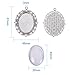 PH PandaHall Pendant Trays Set Wedding Bouquet Photo Charms Antique Silver Memory Charm Pendant Bezels Cabochon Blanks Settings 30x40mm Oval Glass Cabochon for Jewelry Making Wedding Graduation 5Sets
