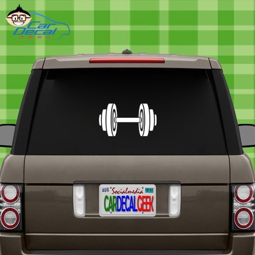 Car Decal Geek Dumbbell Bodybuilding Muscle Vinyl Decal Sticker Bumper Cling for Car Truck Window Laptop MacBook Wall Cooler Tumbler | Die-Cut/No Background | Multi Sizes/Colors Gold, 20"