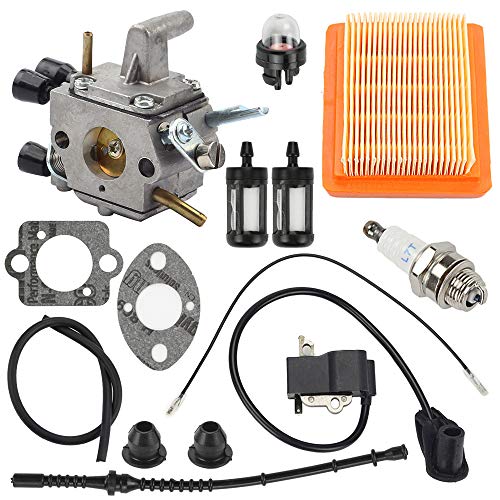 Anzac FS250 Carburetor with Ignition Coil Air Filter for Stihl FS120 FS200 FS250 FS250R FS300 FS350 FS120R FS250R Trimmer
