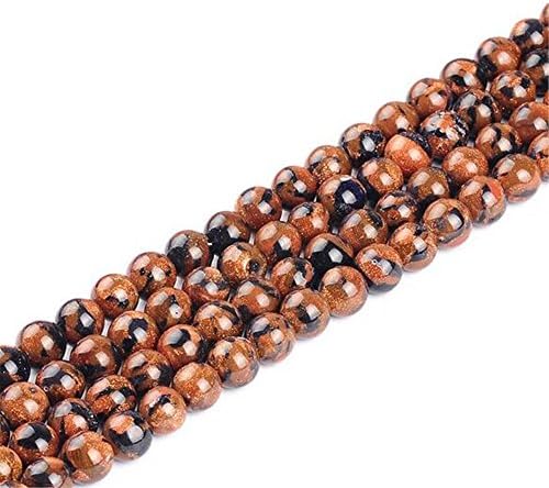 NewYork Men Women Obsidian Bracelet 6 8 10 12 14mm Bead with Rainbow Eye Effect Mala Grounding Stone Protection (Blue-Gold Sand, 12mm)