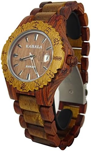 Handmade Hawaiian Style Wooden Quartz Watch Made with Acasia Koa and Red Sandalwood Two Tone for Lady - Kahala Brand #6