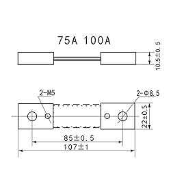 Fielect 75A 75mV DC Current Meter Shunt Resistor