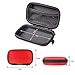 Red Rectangle Small EVA Case - Portable Protection Hard Shell Exterior Lightweight Universal Zipper Pouch Carrying Bag for Earbud, Headset, Charger, Airpods, iPod, USB Cable, MP3, Key, Change Purse