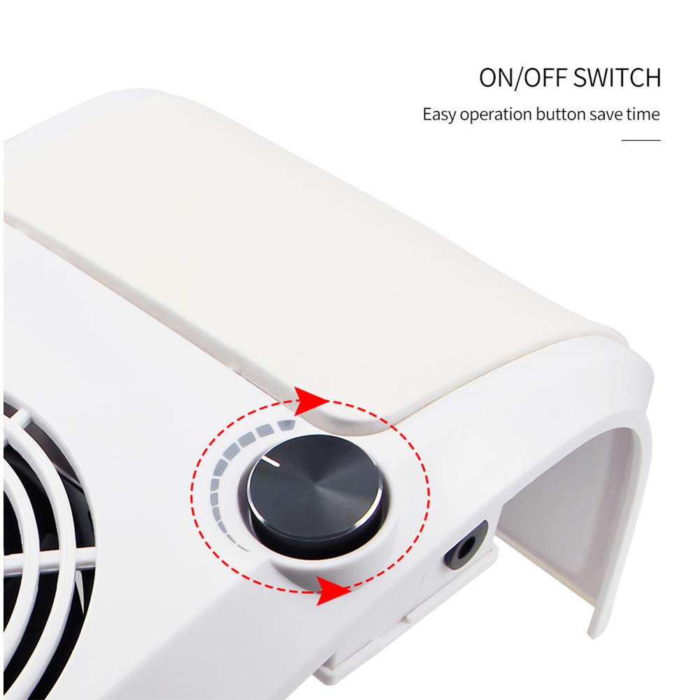 JEWHITENY Nail Dust Collector Vacuum Cleaner Professional Powerful Manicure Machine with 2 Dust Bag Nail Art Salon Equipment Adjustable Speed Collector : Beauty