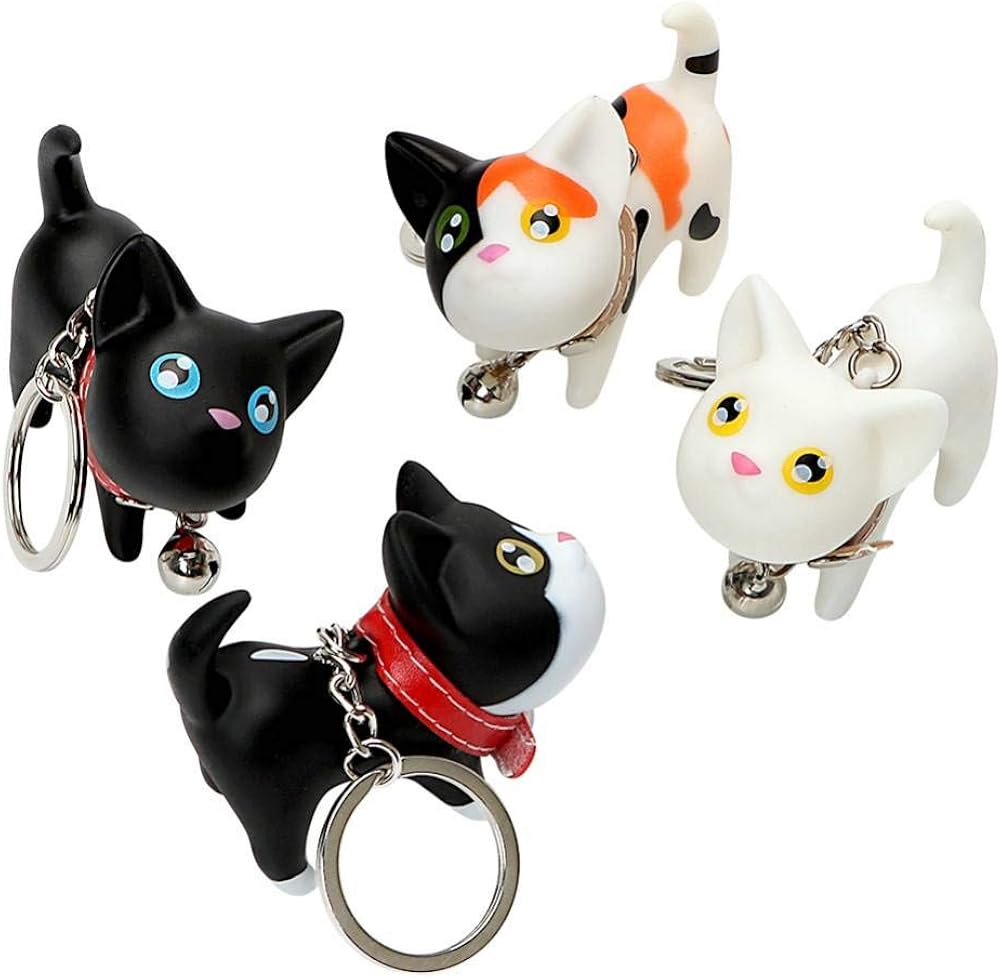 YMAE Cute Cat Car Key Ring Keychain Animal Dolls Keyring