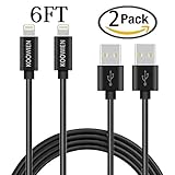 iPhone Charger, KOOWIEN 2Pack 6ft Extra Long 8pin Lightning Cable USB Charging Cord for iPhone 7/7 Plus/6s plus/6s/6 plus/6, se/5s/5c/5, iPad Air/Pro/Mini, iPod nano/touch (Black)