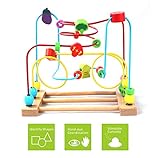 [US CPSC Certified] BATTOP Wooden Bead Roller Coaster First Bead Maze for Kids