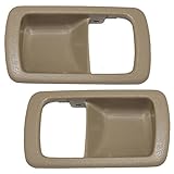 Driver and Passenger Inside Inner Beige Door Handle Trim Bezels Replacement for Toyota 69278-32050-W3 69277-32060-W3