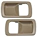 Driver and Passenger Inside Inner Beige Door Handle Trim Bezels Replacement for Toyota 69278-32050-W3 69277-32060-W3