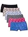 Kalon 6 Pack Women's Nylon Spandex Boyshort Panties (Medium, Sporty Tri-Blend)