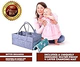 Baby Diaper Caddy Organizer and AntiSlip Waterproof Changing mat- Large Size Nursery Organizer For Boys Girls Unisex Portable Travel Organizing Basket With Lightweight, Sturdy & Versatile Design
