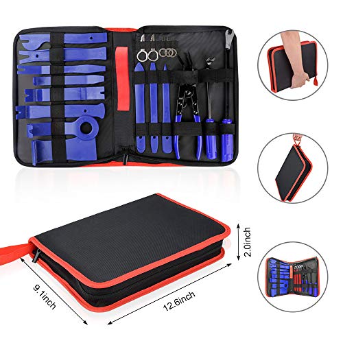 Helen Butler Auto Trim Removal Tool Kit - 19 Pcs Car Door Panel Removal Tool for Audio Dash Center Console Installation and Remover - Panel Clip Pliers, Strong Nylon Pry Tools (19PCS - Blue) - Thumbnail 6