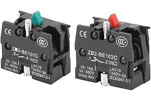 ZB2BE101CBE102C NO N C Push Button Joystick Switch, 10A 600V, Black, for Multiple Applications (ZB2-BE102C)