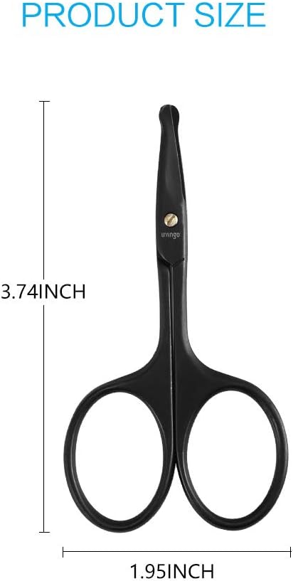 LIVINGO 9CM Premium Nose Hair Scissors, Curved Safety Blades with Rounded Tip for Trimming Small Details Facial Hair Ear Hair - Image 3