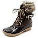 Ollio Women Shoe Lace Up Faux Fur Buckled Duck Boots
