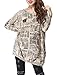 ellazhu Women Baggy Newspaper Knit Pullover Dress OneSize SZ44 Beige