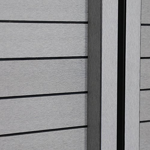 WIS Hengda®WPC Zaun Sichtschutz Aluminium Windschutz Zaunblende Quadratisch Gartensichtschutz Grau Dichtzaun Für… – Bild 8