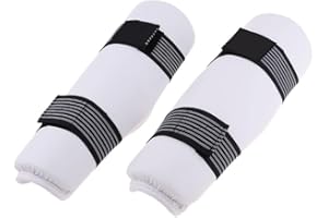 Prettyia Breathable Taekwondo, Karate, MMA Shin Protector Pad Leg Guard Sparring Protective Gear White