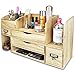 Ikee Design Large Extendable Wooden Desktop Organizer For Office Supplies, Storage Shelf Rack Book Shelf, Stationary Compartment Holder, Back to School, 17 1/4 W x 7 1/2 D x 12 H in