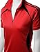Womens Coolmax Sporty Fill Zipup Short sleeve Polo T-Shirt RED XXXL