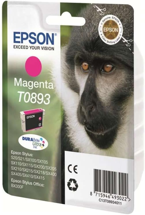 Epson T0893 Magenta Ink Cartridge DuraBrite Ultra BX300F C13T08934011