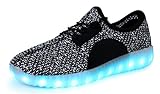 Santiro Men's Breathable LED Light up Sneakers Flashing Sport Shoes