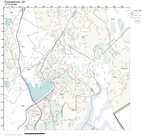 ZIP Code Wall Map of Pleasantville, NY ZIP Code Map Laminated