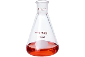 Adamas-Beta Glass Erlenmeyer Flasks Conical Beaker Resistant 14/20 50ML Measuring Cup Chemistry Laboratory Glassware Thicken