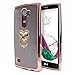 Houshine Premium Electroplate Bumper Soft TPU Clear Back Cover Case + Bling Love Heart Ring Stand for LG K7, K8, Tribute 5, K8 V, K8V, Escape 3, Phoenix 2, Rose Gold Clear +Stand