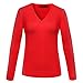 BMS Women's Wool Cashmere Blend V-Neck Pullovers Long Sleeve Knitted Sweaters