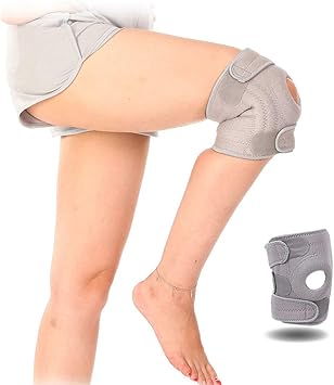 Amazon Co Jp 膝サポーター スポーツ ランニング 痛み 4本スプリング 膝固定 関節靭帯保護 怪我防止 しっかりした安定感 保温 通気性 男女兼用 フリーサイズ 調節可能 １枚入り グレー ヘアバンド付き Imerovi 産業 研究開発用品