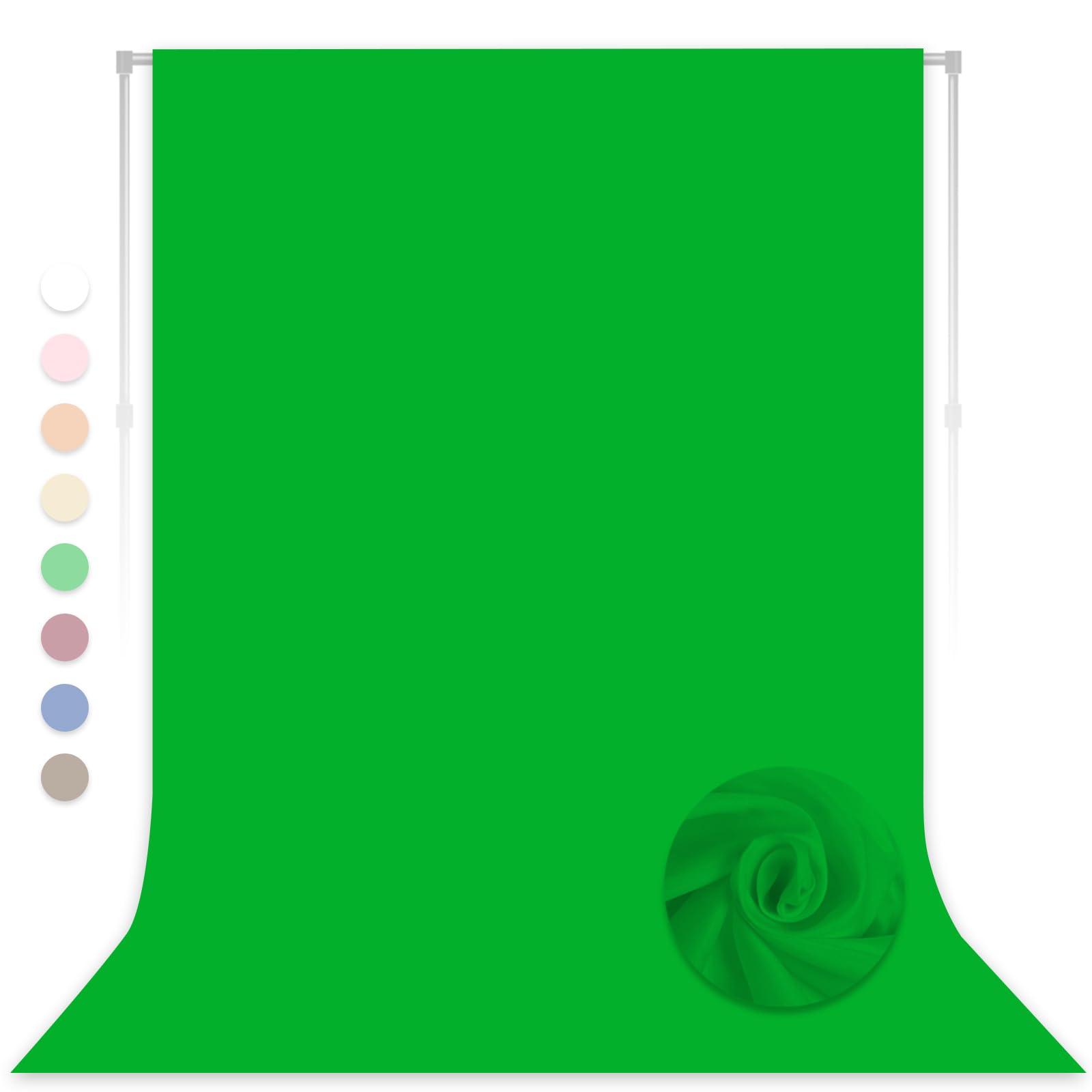 Photo 1 of Green Screen Backdrop for Photoshoot, Professional Photo Backdrop Background Curtain for Product Photography?Portraits, Wedding, Party, Live Streaming Video Recording 8X10 FT (Background Only)