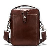 LIEOAGB Leather Crossbody Handbag for 9.7 iPad Shoulder Messenger Bag Work Business Men Women-Maroon-OneSize
