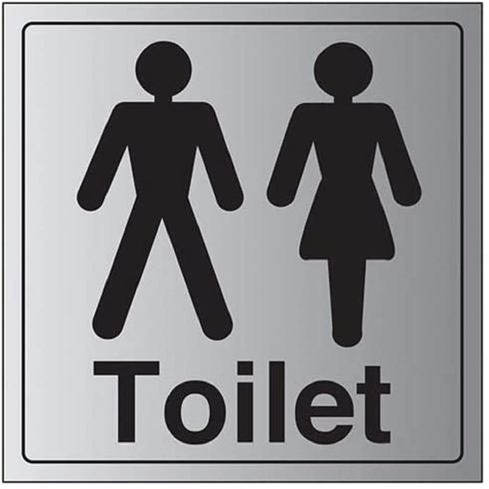 V Safety General Door-Gents/Ladies Toilet Sign - 200mm x 200mm - 1.6mm Alu Rigid Plastic