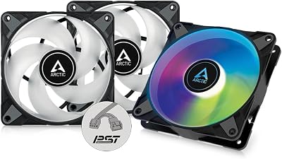 ARCTIC P12 PWM PST A-RGB 3 Pack 120mm PC Fan Static Pressure 200-2000 RPM