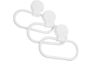 PHENOFICE 3pcs Adhesive Wall-Mounted Towel Rings Plastic Hand Towel Holders for Bathroom and Kitchen, White