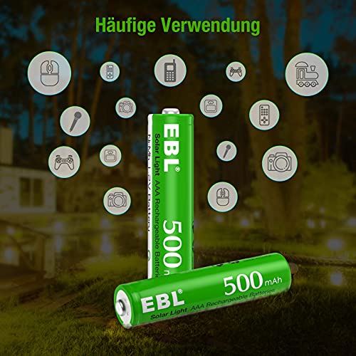 EBL Pilas AAA Recargables 1,2V para Jardín Césped Navidad Exterior